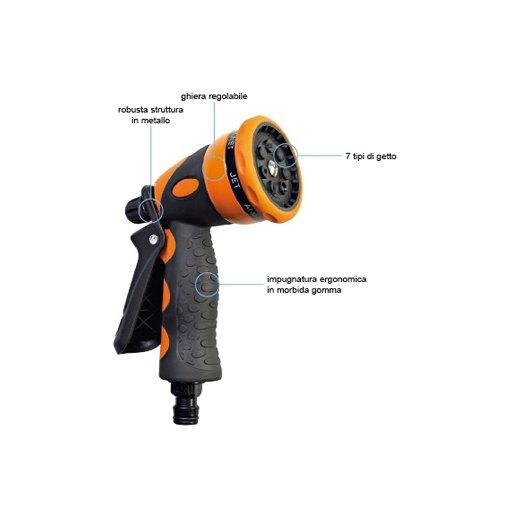 Pistola multigetto per irrigazione in gomma e metallo
