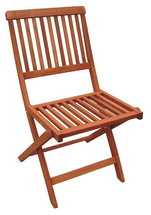 set 2 Sedia Pieghevole in Legno Meranti cm 46x58x83H per Arredo Esterno Giardino