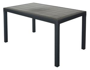 TAVOLO IN RESINA PER ESTERNO ARREDO GIARDINO CM150X90X74H BIANCO O ANTRACITE