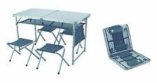 SET COMPLETO DA CAMPEGGIO TAVOLO + 4 SGABELLI PER ESTERNO GIARDINO