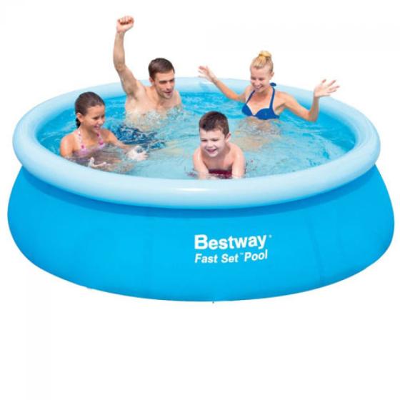 PISCINA PISCINE TONDA AUTOPORTANTE AUTOFORMANTE BORDO GONFIABILE 244x66 BESTWAY