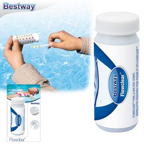Kit set 50 strisce analisi acqua piscina spa test cloro ph alcalinità bestway
