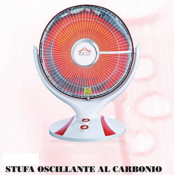 Stufa stufetta elettrica oscillante girevole carbonio infrarossi parabola timer