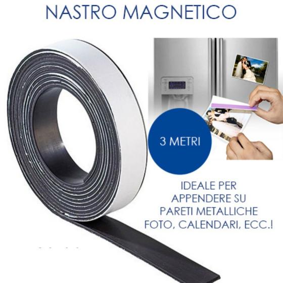 NASTRO ADESIVO MAGNETICO FLESSIBILE MAGNETE CALAMITA 25mm x 3mt SCOTCH