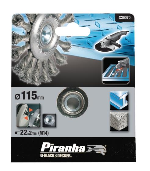 1 PZ Di PIRANHA X36070 SPAZZOLA ACCIAIO CIRCOL. D.115