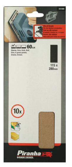 1 CF Di PIRANHA X31000 10 FOGLI B+D 115X280 GR.60