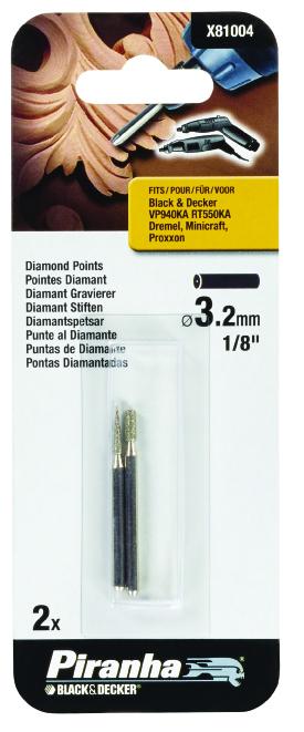 1 PZ Di PIRANHA X81004 2 PUNTE AL DIAMANTE