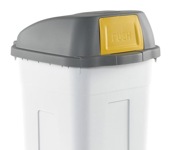 1 PZ Di COPERCHIO "PUSH" PER PATTUMIERA LT.100 GIALLO