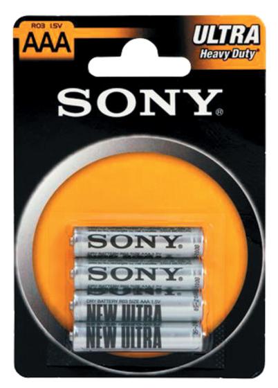 12 BL Di SONY BATT. M/STILO ZINCO CLORIDE BL.4 PZ