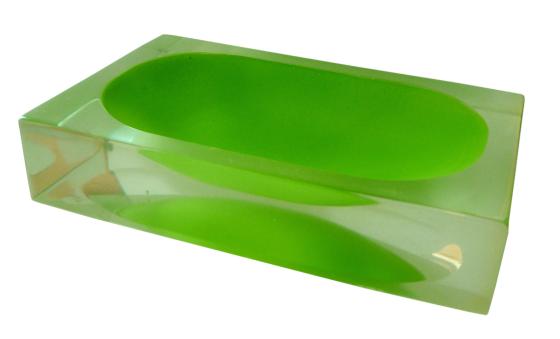 6 PZ Di PORTASAPONE IN POLIRESINA ONDA VERDE