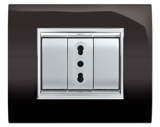 1 PZ Di *PLACCA PRESTIGE PLASTICA NERA 4P