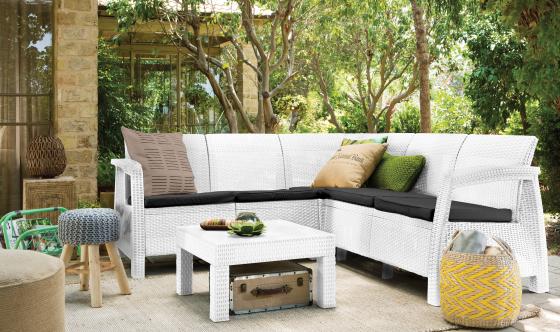 1 PZ Di KETER SALOTTO 'CORFU CORNER' BIANCO