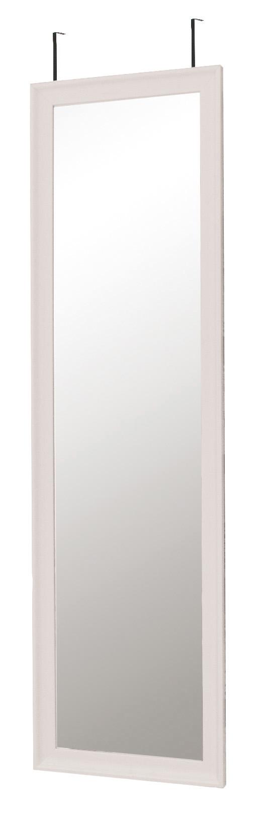 6 PZ Di SPECCHIO DA PORTA C/2 GANCI CM.36X136H BIANCO