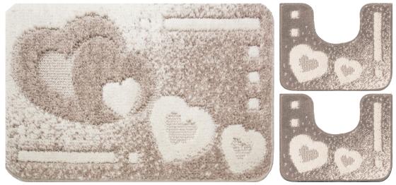1 CF Di TAPPETO X BAGNO ITACA SET 3 PZ. BEIGE