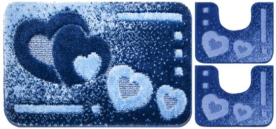 1 CF Di *TAPPETO X BAGNO ITACA SET 3 PZ. BLU