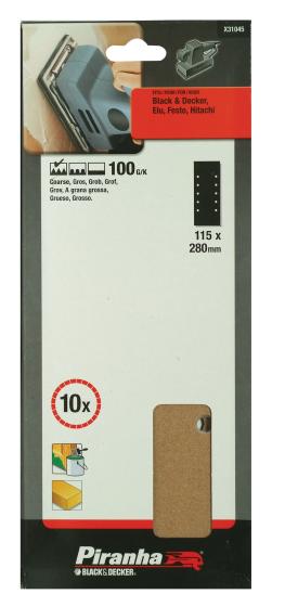 1 CF Di PIRANHA X31045 10 FOGLI FOR.B+D115X280 GR.100