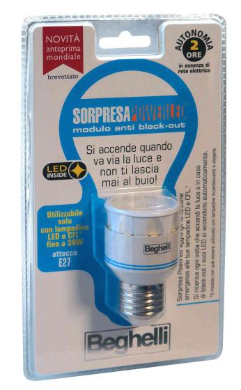 1 PZ Di *BEGHELLI PORTA LAMPADA SORPRESA LED