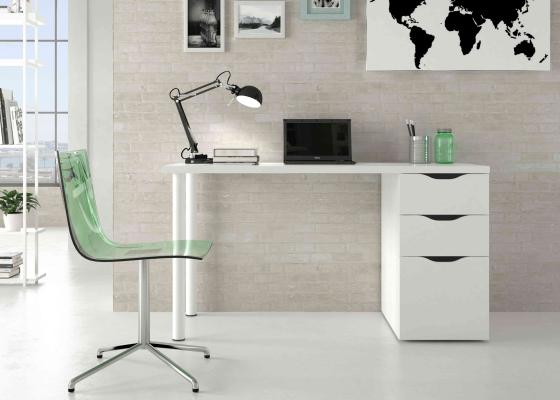 1 PZ Di KIT SCRIVANIA ATHENA CON CASSETTIERA 138X60X74 BIA