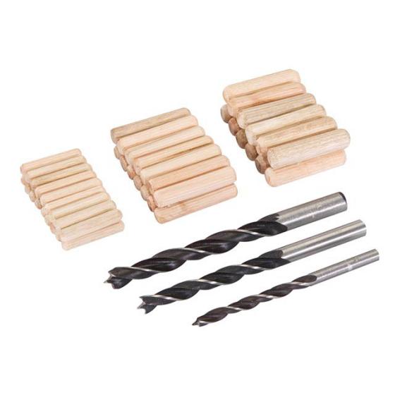 Kit set di assemblaggio legno x spinatura punte e tasselli mm 6 - 8 - 10