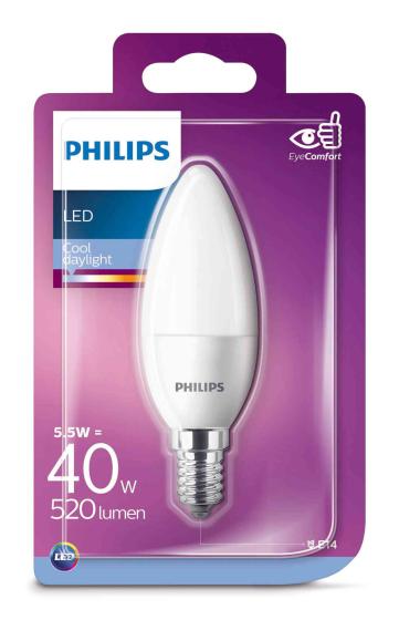 6 PZ Di *PHILIPS LED OLIVA 5.5WE14 6500K