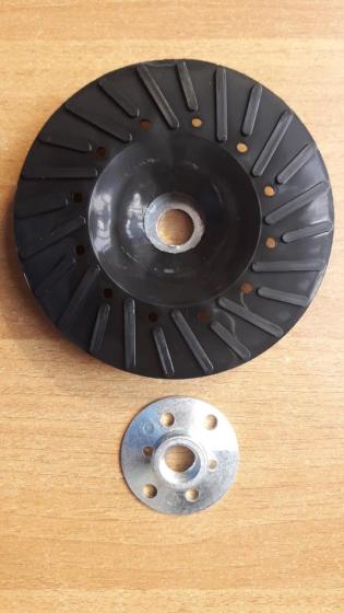 Platorello in nylon x dischi carta abrasivi in fibra mm 115 smerigliatrice