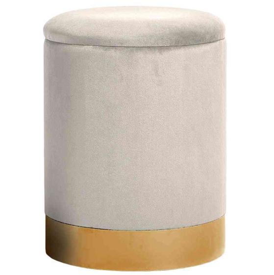 2 PZ Di POUFF TONDO 31X38H CM.BEIGE