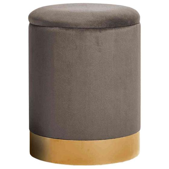 2 PZ Di POUFF TONDO 31X38H CM.GRIGIO