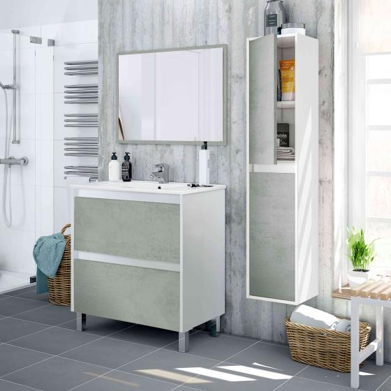 1 PZ Di KIT MOBILE BAGNO DAKOTA 2C CM.80X45X80H BI/CE