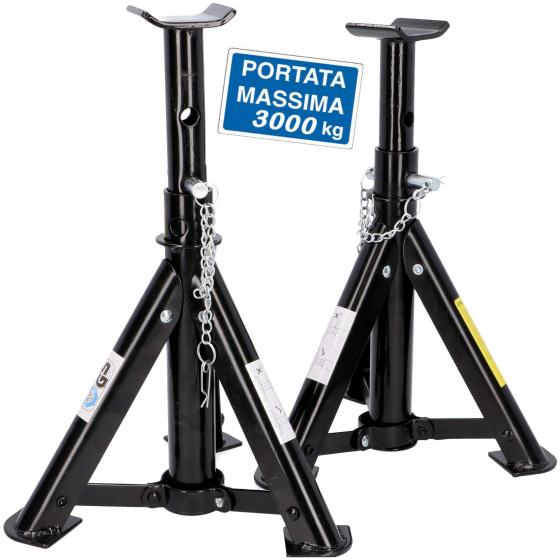 Set 2 Supporto 3000 kg cavalletto cavalletti regolabile x auto camper moto