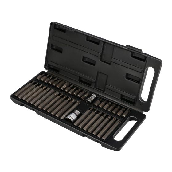 Serie set kit 40 inserti bits chiavi a bussola cricchetto TORX maschio cassetta