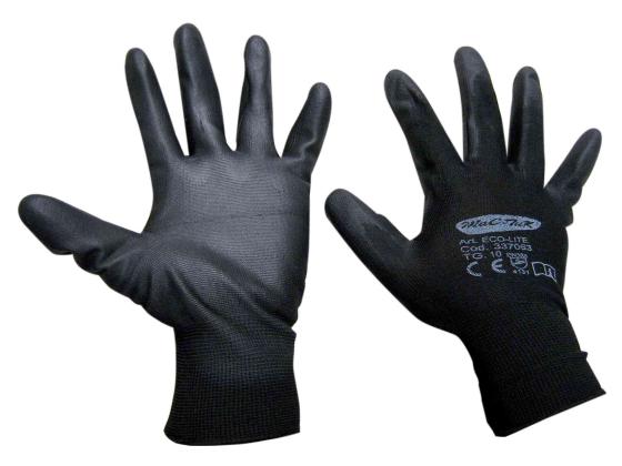 12,0 PA Di GUANTI NYLON POLIURETANO ECO-LITE NERO TG. 7