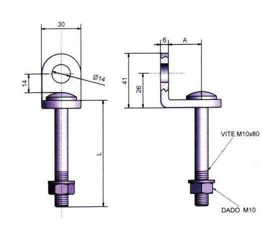 1,0 PZ Di POTENT OCCHIOLO FISSO ACC PER LUCCHETTO 26/74 MM