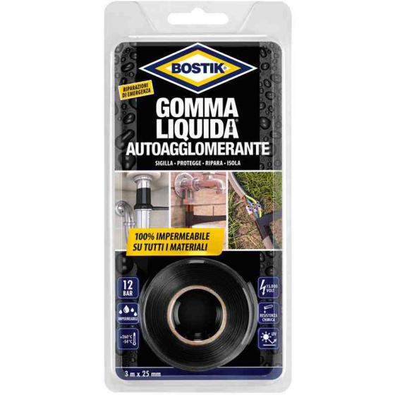 6,0 PZ Di BOSTIK GOMMA LIQUIDA AUTOAGGLOM 25MMX3M BL