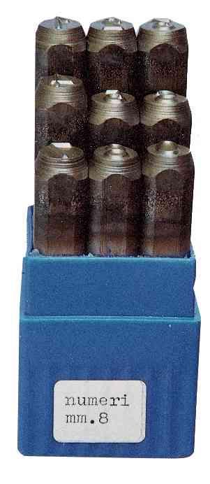1,0 CF Di PUNZONI IN ACCIAIO SERIE  9 NUMERI 4X60 MM