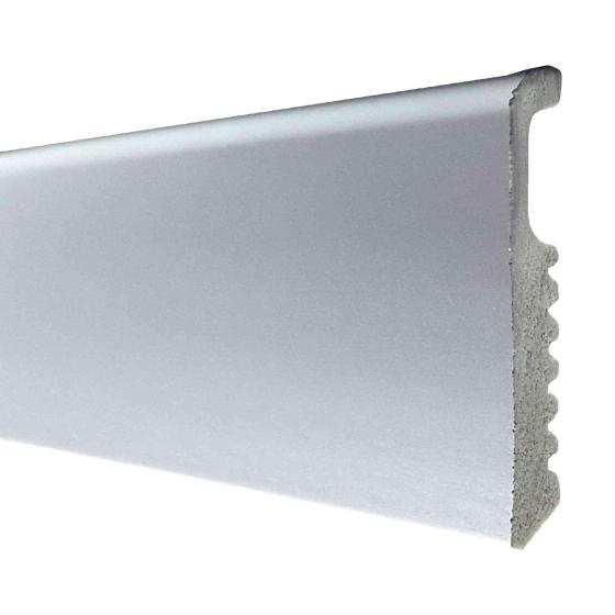 10,0 PZ Di BATTISCOPA 75X8 POLISTIRENE LISCIO 200 CM ALLUMINI