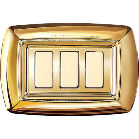 10,0 PZ Di TONDO PLACCA MOD.MAGIC PLAST.3P.ORO