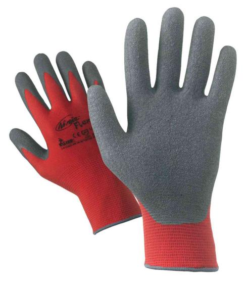 12,0 PA Di GUANTI NYLON/LATTICE ROSSO/GRIGIO TG.10