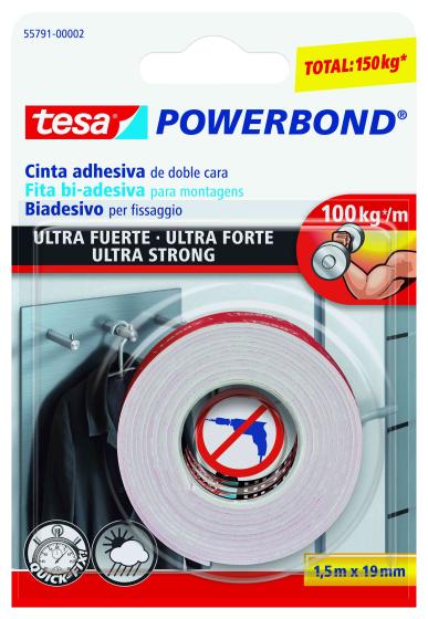 12,0 PZ Di TESA BIADESIVO POWERBOND TESA 19MMX1,5M
