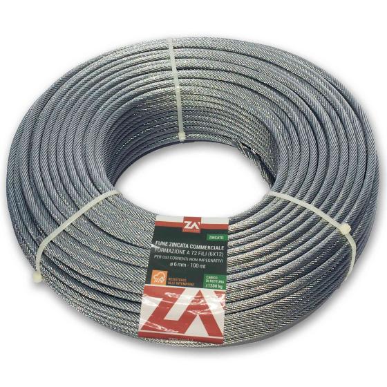 1,0 PZ Di CAVETTO ACCIAIO ZINCATO ANTIGIRO 133F D 6 100 M