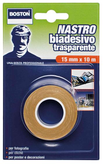 12,0 PZ Di NASTRO BIADESIVO TRASPAR. BOSTON 15MMX10M