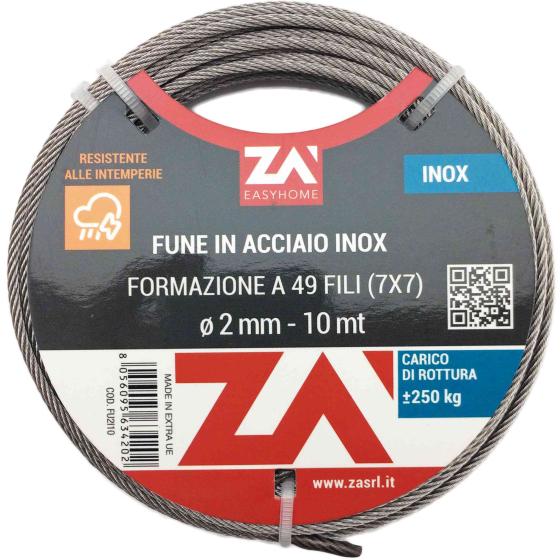 1,0 PZ Di CAVETTO ACCIAIO INOX 49F D 3 MM 10 M