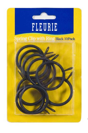 10,0 BL Di ANELLO BASTONE ACCIAIO A STRAPPO NERO CONF. 10 PZ