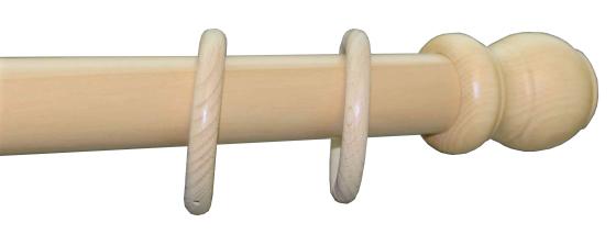 1,0 PZ Di BASTONE LEGNO A TIRO D 35 NATURALE 240CM S/SUPP.