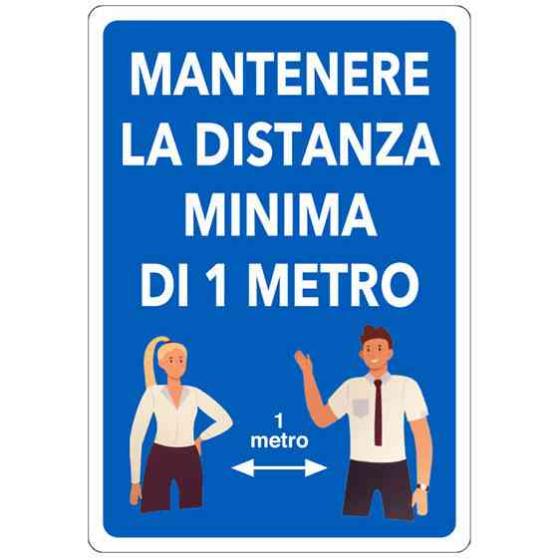 1,0 PZ Di ETIC.ADES.30X20 MANTENERE DIST. MINIM. DI 1MT