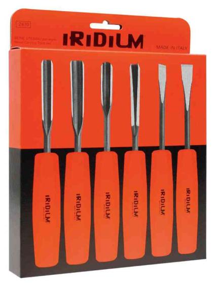 1,0 CF Di SET 6 SGORBIE CROMO VANADIO PER LEGNO IRIDIUM