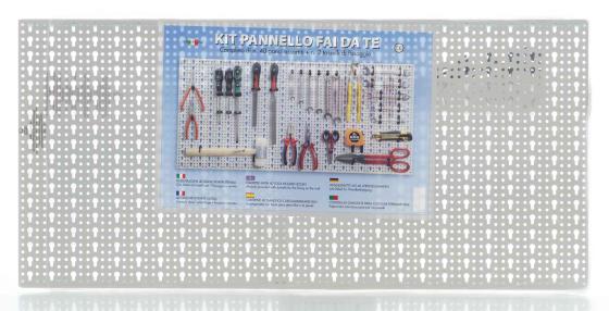 5,0 PZ Di PANNELLO FORATO CON KIT 40 GANCI  PROFI MP3