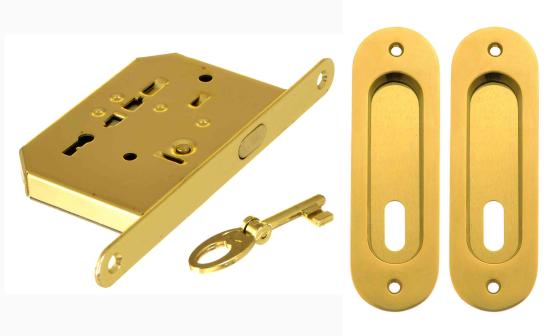 1,0 PZ Di KIT PORTA SCORR NICCHIA OVALE E CHIAVE ORO-LUC