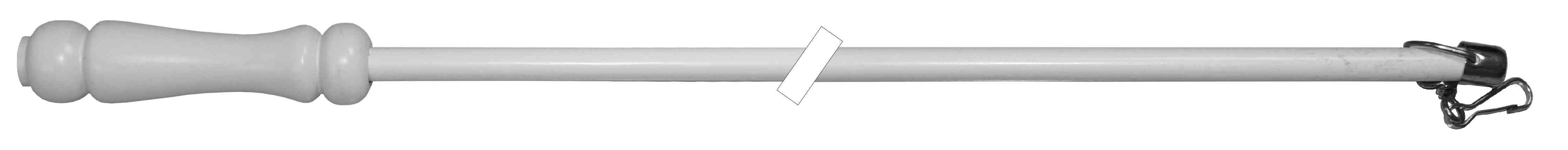 1,0 PZ Di FRUSTA IN LEGNO PER TENDA 125 CM BIANCO