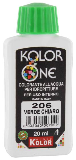 12,0 PZ Di COLORANTE KOLOR ONE ML.20 N.206 VERDE CHIARO
