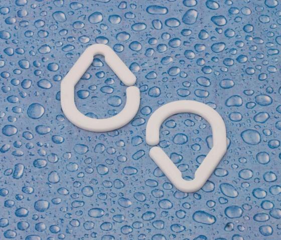 18,0 CF Di ANELLI PER TENDA DOCCIA BIANCO 12 PZ